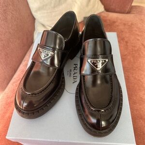 Prada Chocolate Black Loafers
